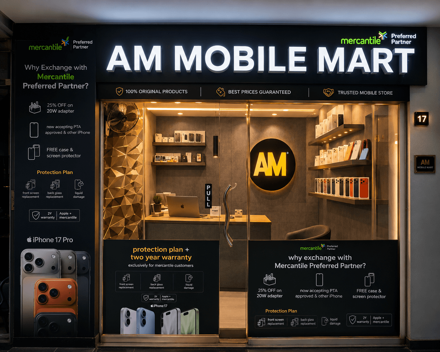 The AM Mobiles Mart counter in Noor Mobile Mall, Rawalpindi
