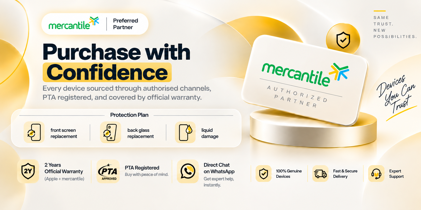 AM Mobiles Mart is a Mercantile Preferred Partner — genuine Apple stock through authorised channels